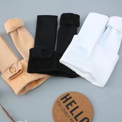 儿童连裤袜女童打底裤加绒加厚秋冬季宝宝肉白色舞蹈袜子光腿神器