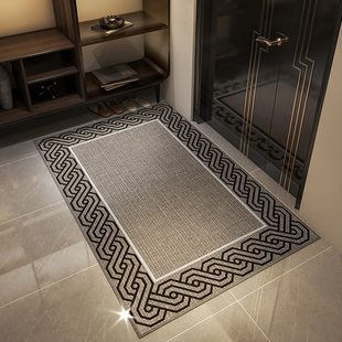 新中式 进门地垫家用门口脚垫入户门地毯定制客厅玄关垫子高端耐脏