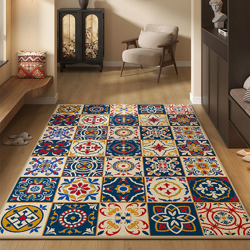 入户门垫玄关地毯除尘防滑门毯大门口耐脏地垫进门脚垫美式复古风