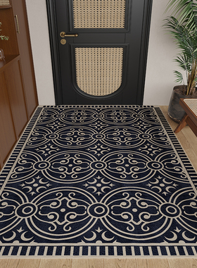高级感地垫入户门垫进门门口脚垫中古玄关垫子家用耐脏防滑地毯
