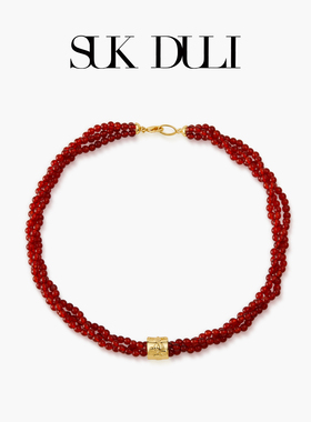 SUK DULI/苏克都哩繁花红玛瑙项链时尚个性小众百搭原创设计