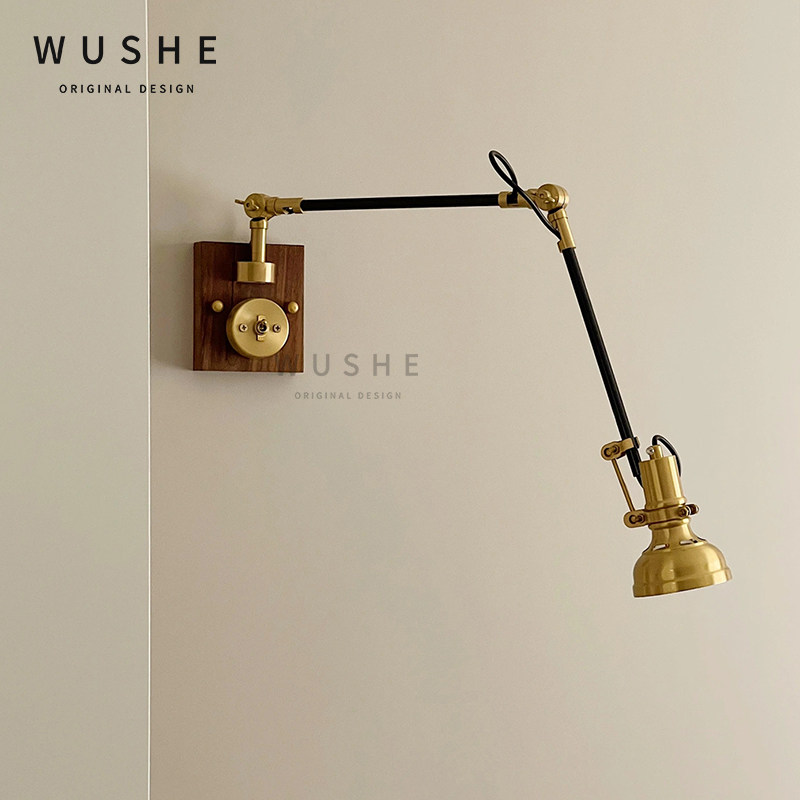 复古北欧全铜床头壁灯