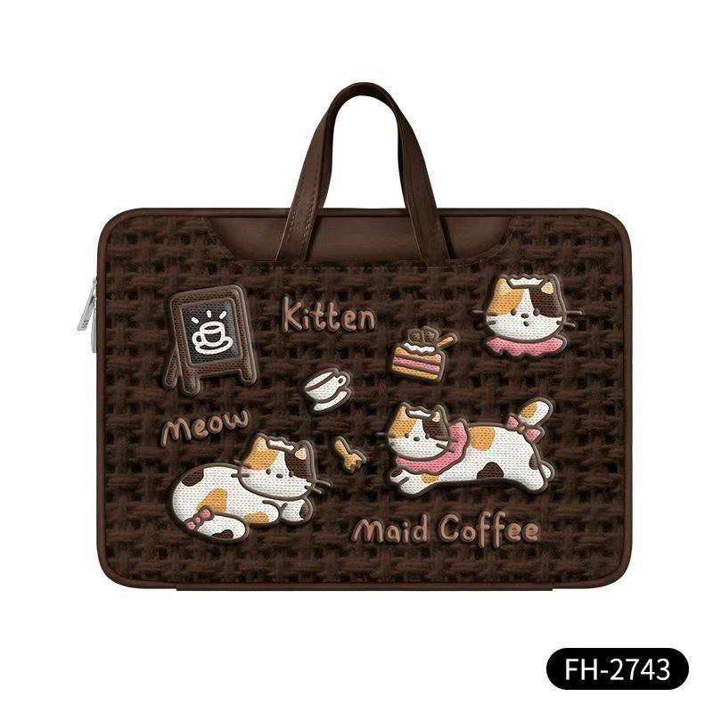 笔记本电脑内胆包手提咖色小狗女