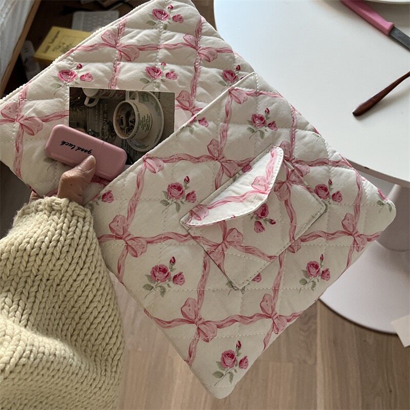 新款韩国单ins小众设计可爱清新复古少女碎花电脑包ipad平板笔记本15/13寸笔记本收纳保护内胆防震加厚