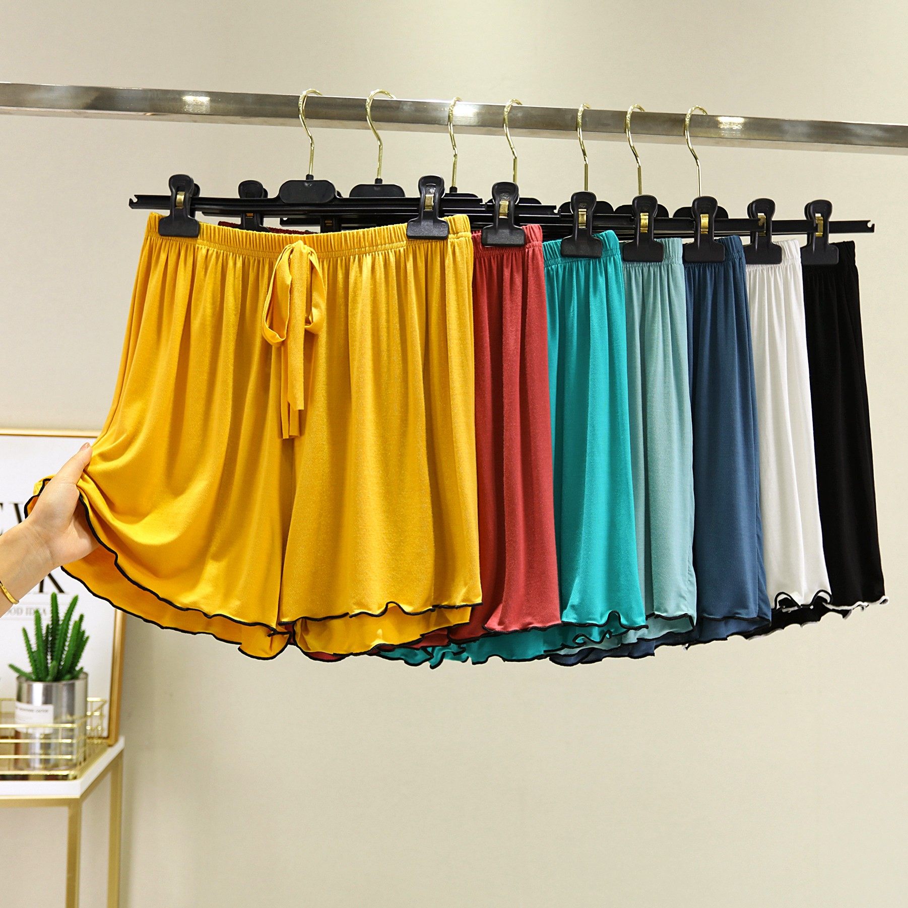 莫代尔薄款系带短裤女夏季薄款家居裤大码休闲裤纯色宽松沙滩裤,女装/女士精品,休闲裤,淘宝优惠券,粉丝福利购,淘宝优惠卷