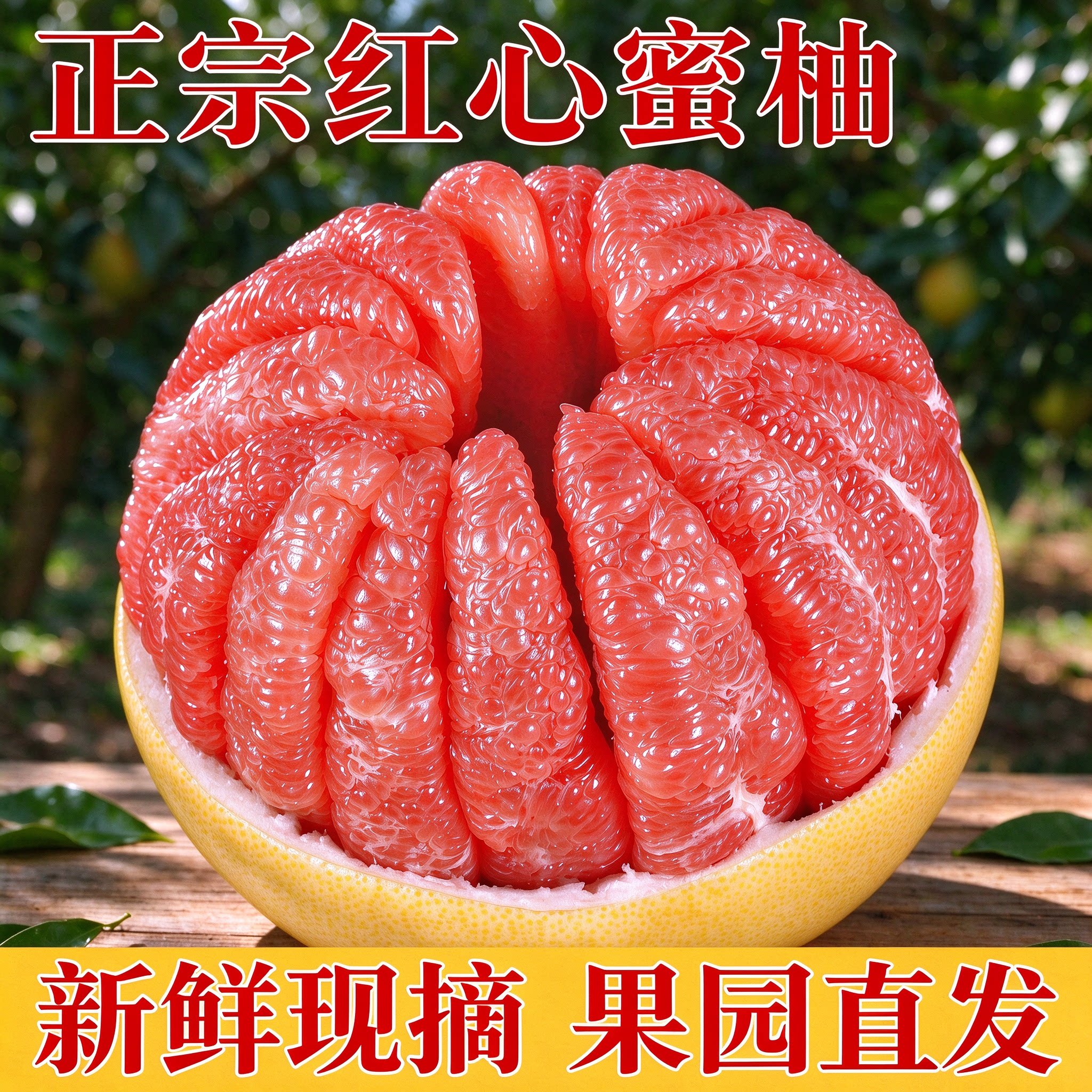 正宗四川红心柚子当季新鲜采摘水果红心蜜柚三红蜜柚肉厚皮薄多汁