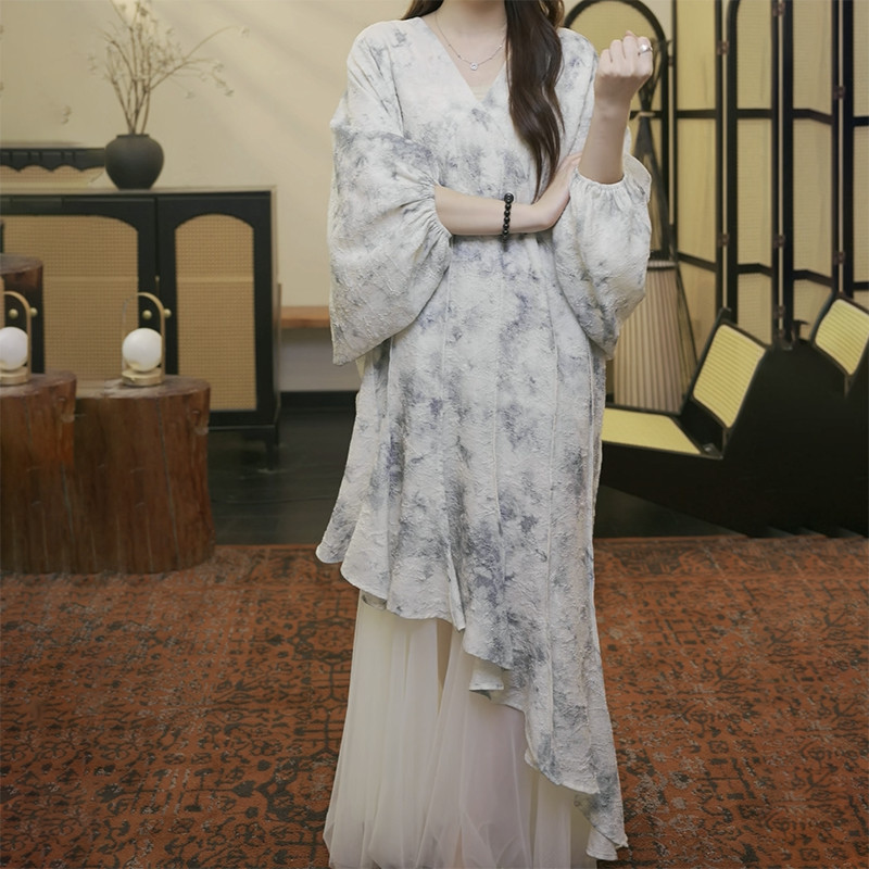 三吉【青欢渡】新中式连衣裙子女春季2024新款今年流行高端