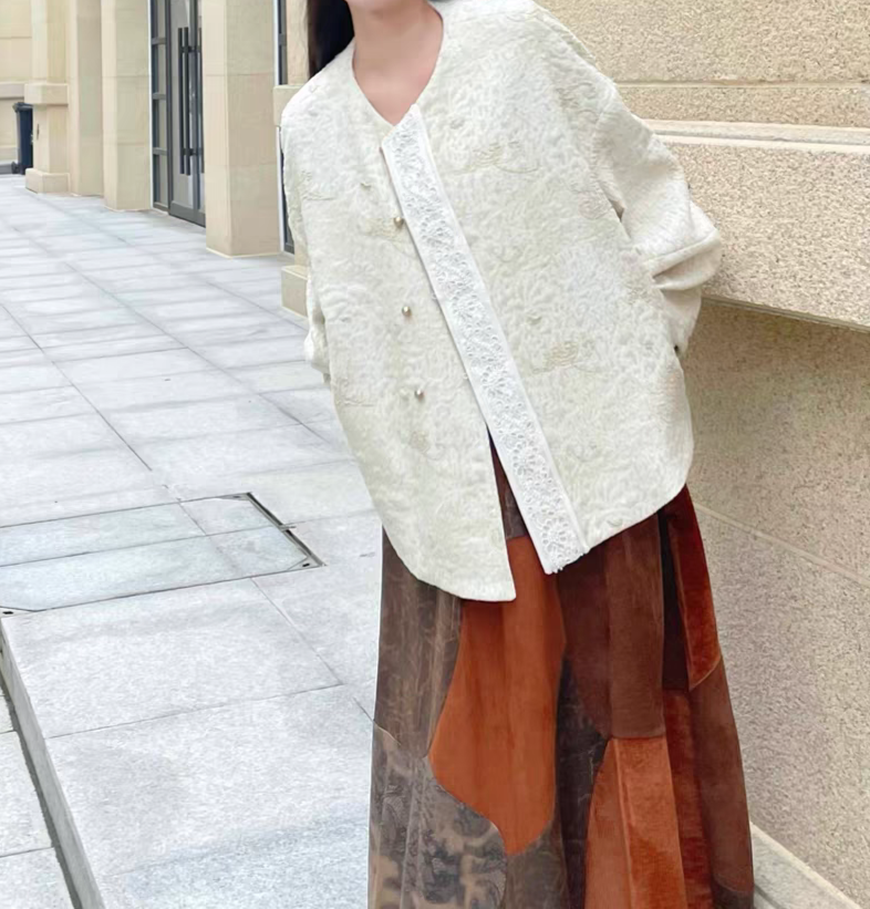 三吉【凛冬】新中式国风外套女春秋款2024新棒球服独特超好看