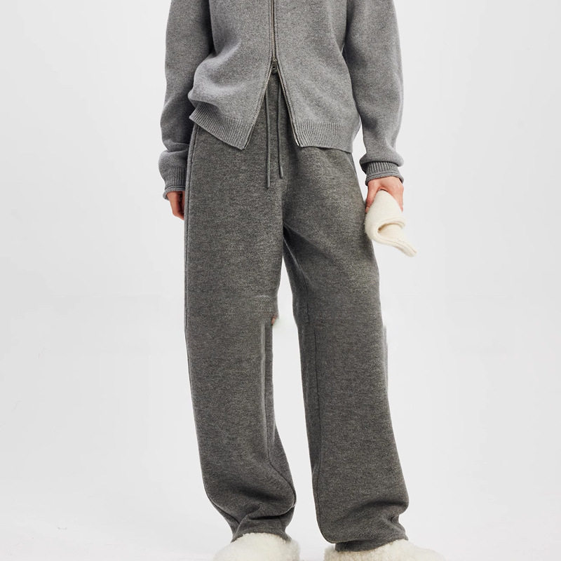 开间/一条过冬咩咩裤 加厚高克重温暖荃羊毛摇粒绒微弧抽绳运动裤