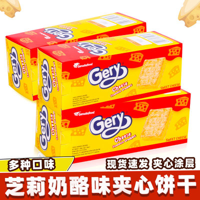 印尼进口gery芝莉奶酪巧克力椰子肉松夹心饼干盒装独立包装200g
