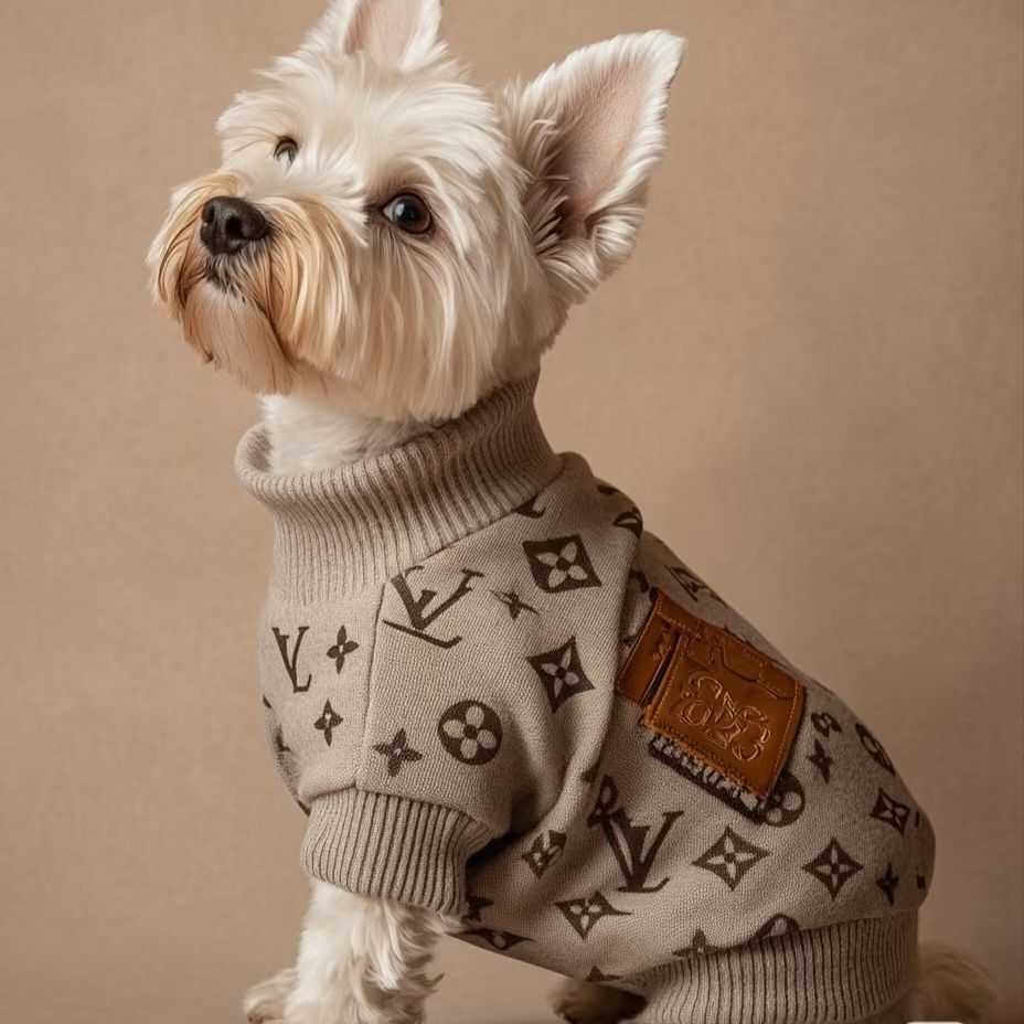 时尚潮牌新款宠物毛衣中小型犬泰迪博美雪纳瑞奢华狗狗衣服毛衣