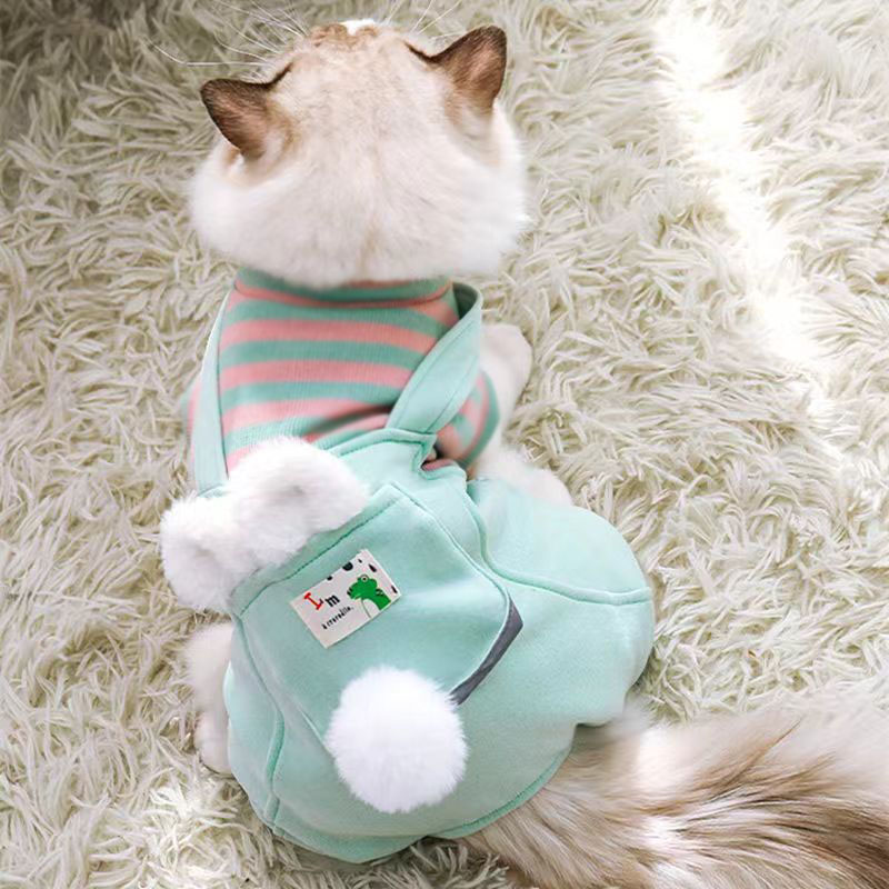 猫咪衣服秋冬季防掉毛蓝猫布偶无毛猫保暖可爱四脚衣小猫小狗衣服