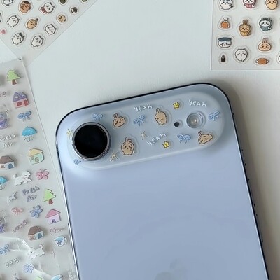 吉伊卡哇手机镜头贴纸适用于苹果17promax痛机手机背面diy装饰贴