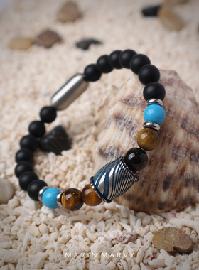 MAVIN MARVY 原创设计欧美潮流高端手链精致个性虎眼石民族风手串