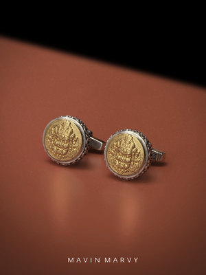 MAVINMARVY925银藏文化袖扣镶金