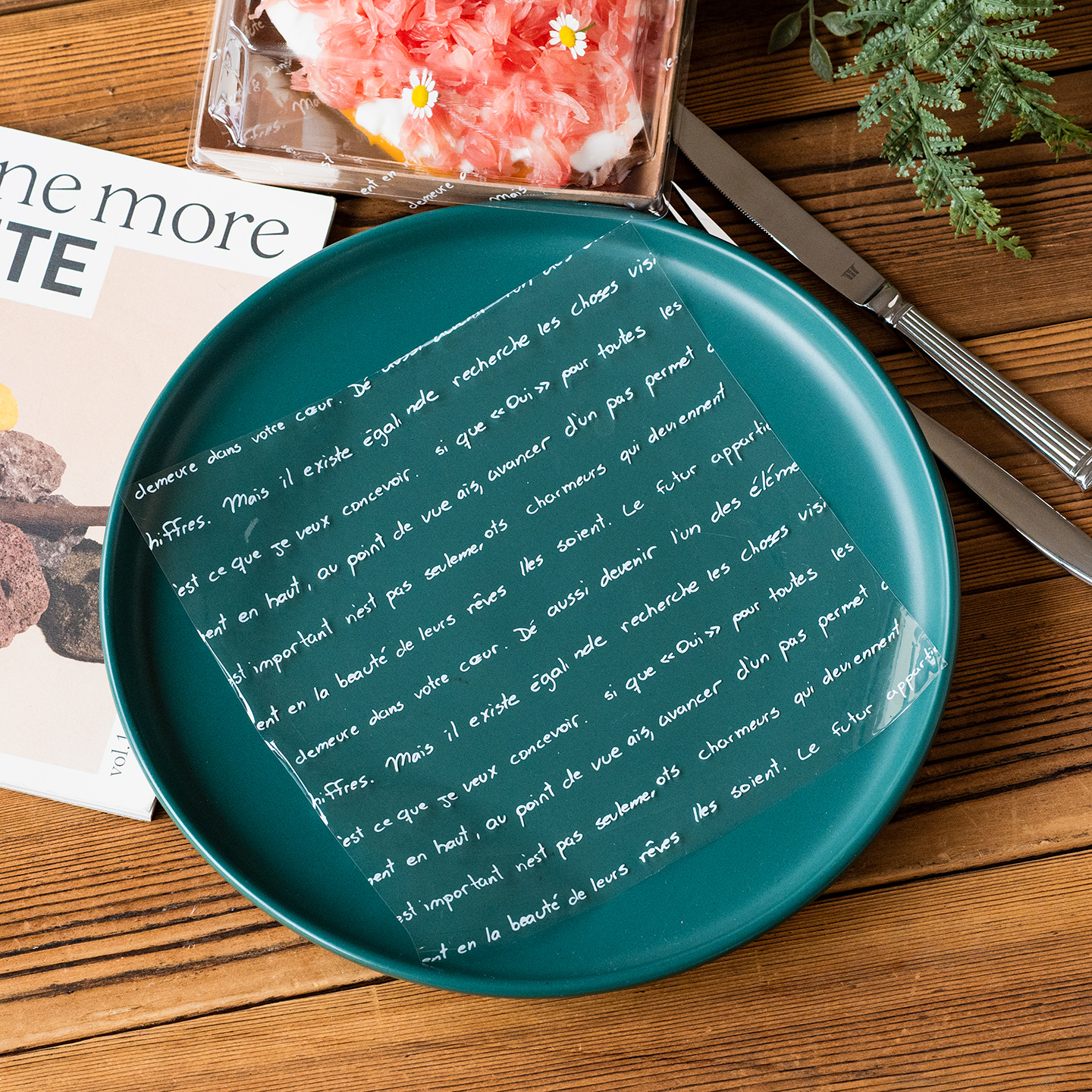 方形切件蛋糕慕斯垫纸玻璃纸衬纸