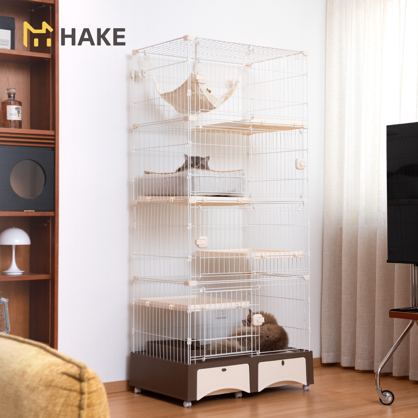 HAKE黑咔猫笼子猫别墅大空间猫窝