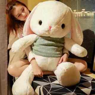 正版长耳朵兔公仔大娃娃床上毛绒玩具抱枕睡觉玩偶生日送女孩礼品