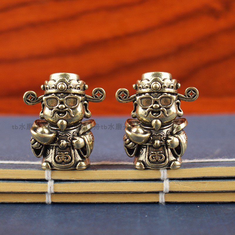 3.5cm纯铜戴墨镜小财神桌面摆件