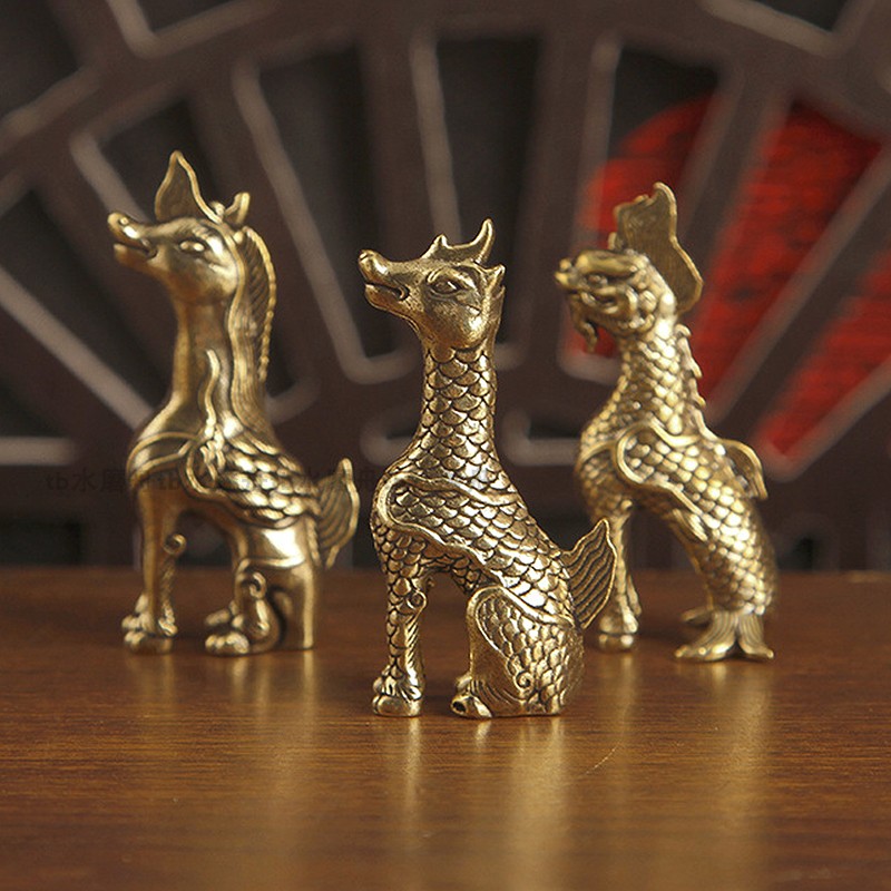 纯铜屋脊兽模型摆件一套10个