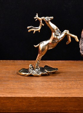 全铜鹿摆件寓意美好一路青云