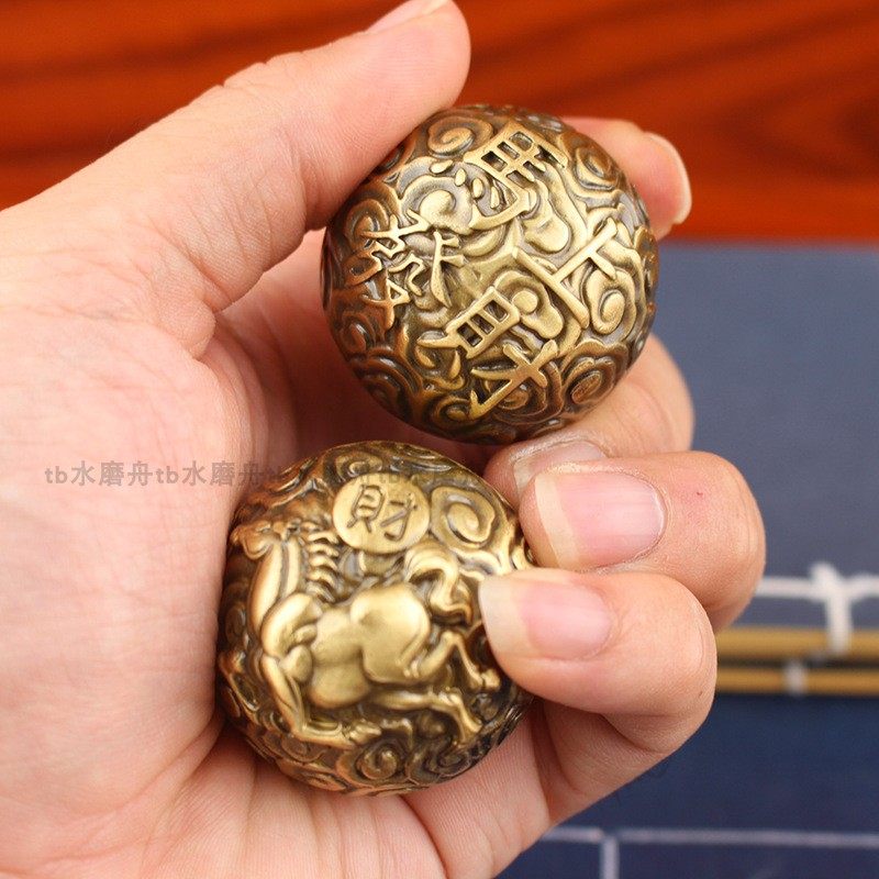 黄铜马上发财手球纯铜实心手握球手把件手盘核桃男2026马新年礼物,饰品/流行首饰/时尚饰品新,手把件/把玩物,淘宝优惠券,粉丝福利购,淘宝优惠卷