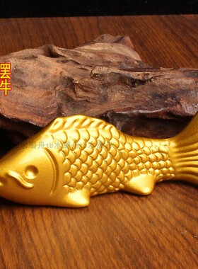 实心金属小黄鱼摆件金色年年有鱼