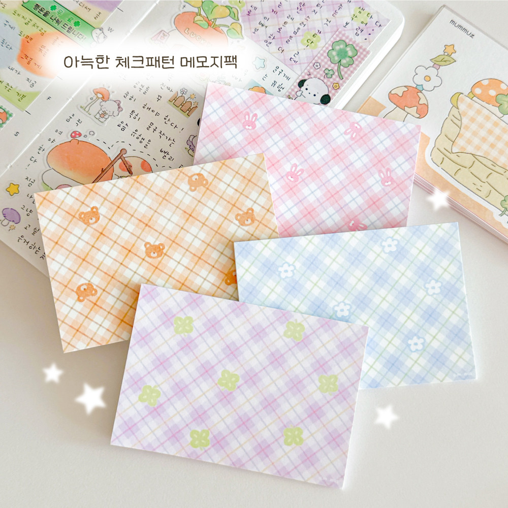 PerPer现货 | 韩国进口yeori.shop放屁狗9月新款格纹可撕小便签