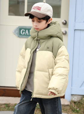男童羽绒服短款2025冬季新款加厚儿童羽绒服中大童装90绒外套4254