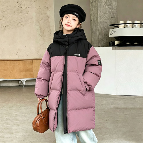 儿童羽绒服冬季2025新款男童羽绒服中长款加厚女童亲子90绒C4883