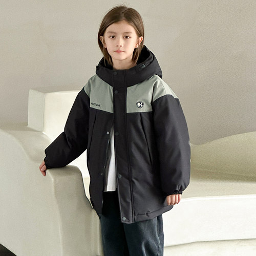 男童羽绒服中长款90绒2025冬季新品亲子儿童羽绒服中大童装H4968