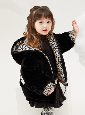 宝宝羽绒服女童加厚中长款正反两面穿冬季童装外套21117