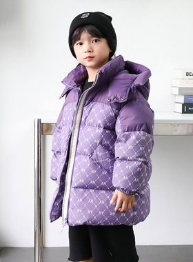 男童羽绒服中长款2024冬季新款儿童羽绒服女童小中大童外套23870