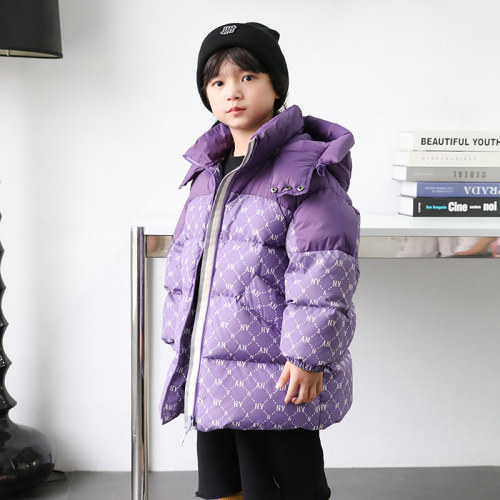 男童羽绒服中长款2024冬季新款儿童羽绒服女童小中大童外套23870