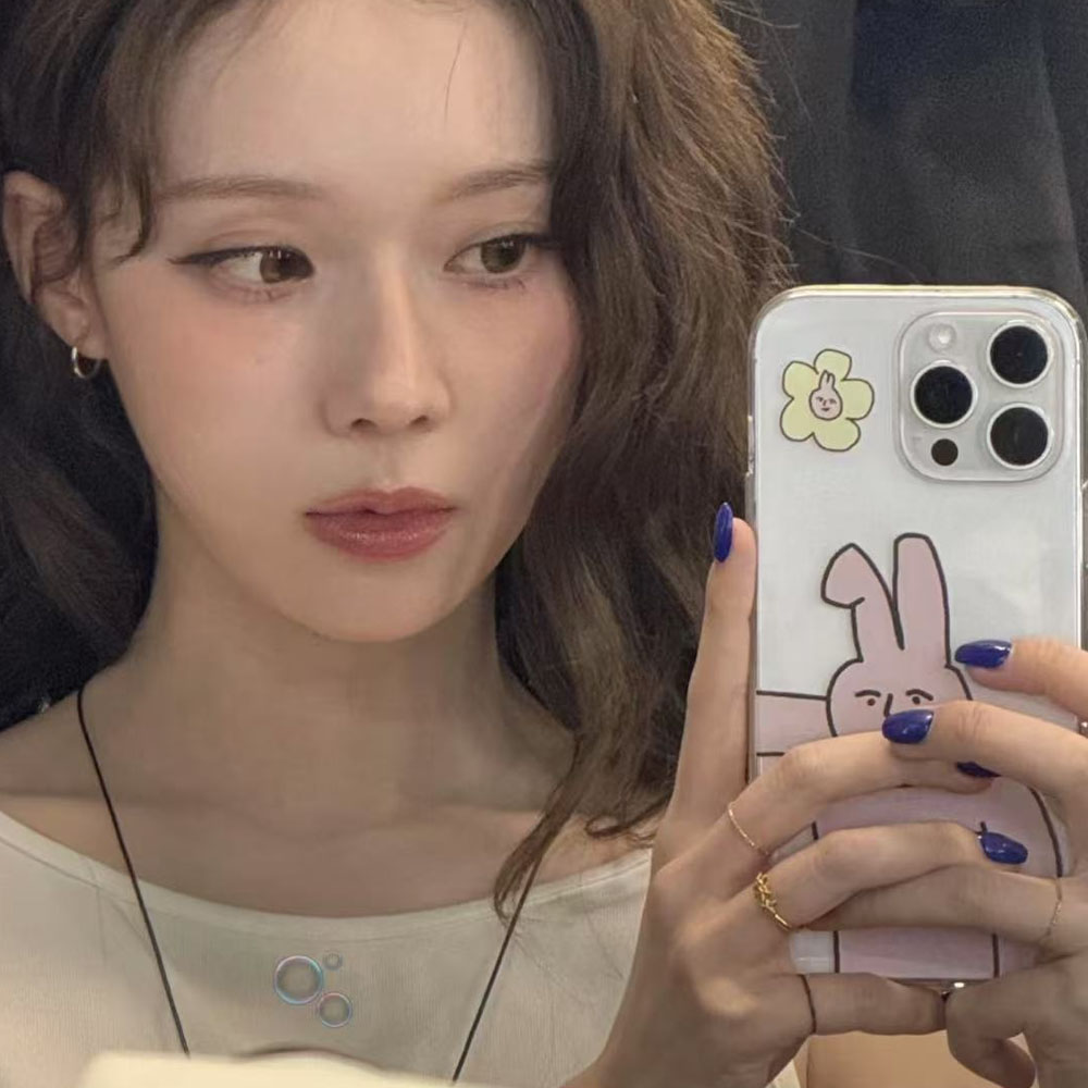金冬天同款粉红兔子iPhone15苹果16promaxx手机壳14适用12软11搞怪13新款16小众15pro全包防摔xr日韩风保护套
