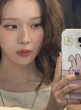 金冬天同款粉红兔子iPhone15苹果16promaxx手机壳14适用12软11搞怪13新款16小众15pro全包防摔xr日韩风保护套