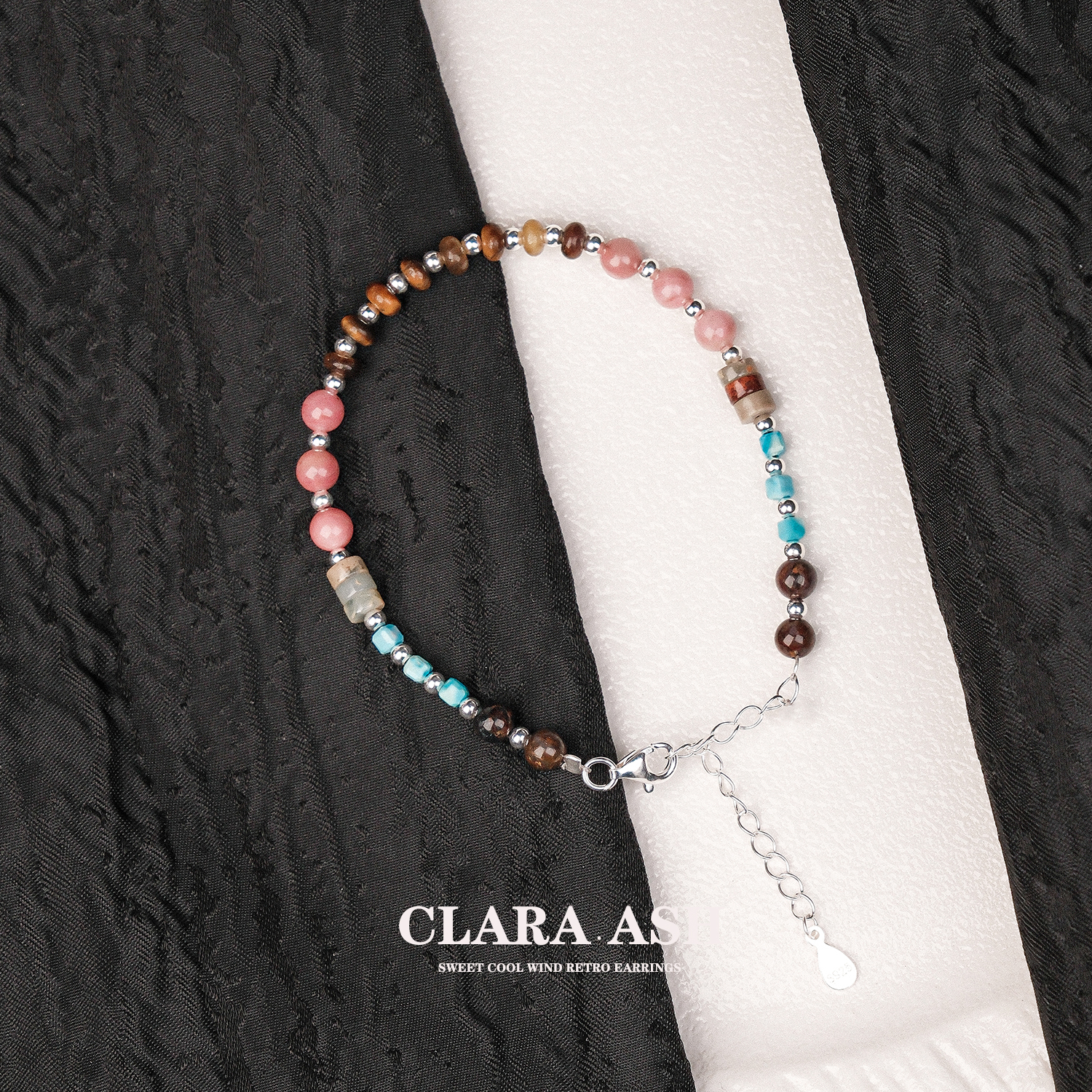 S925银手链|高级复古撞色