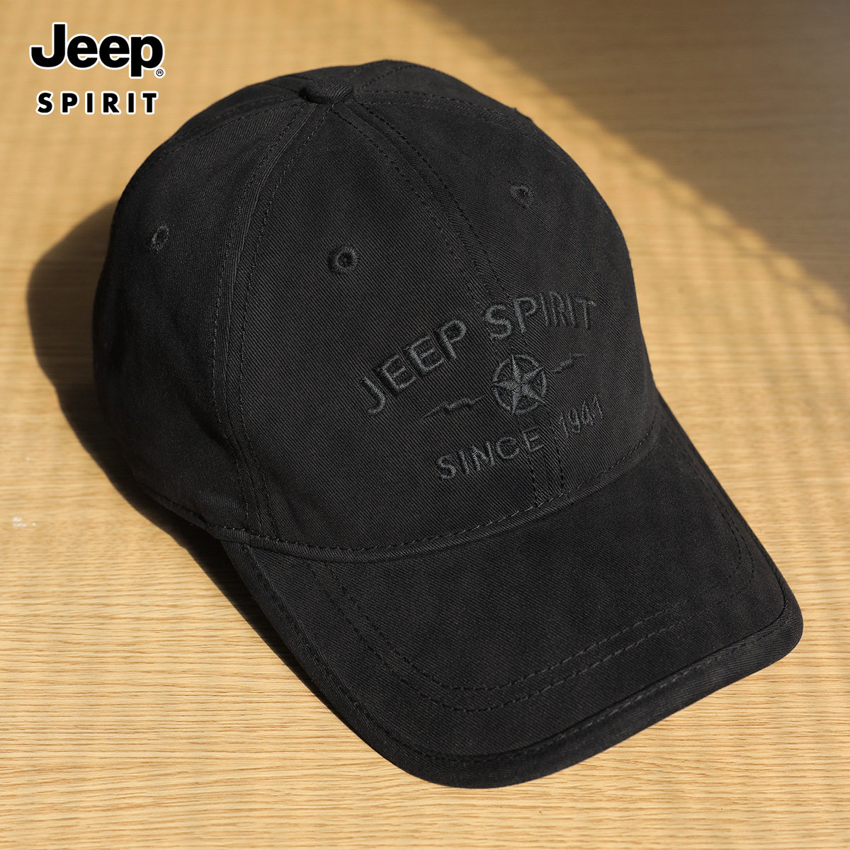 JEEP吉普帽子男秋冬季显白大头围字母棒球帽软顶百搭显脸小鸭舌帽