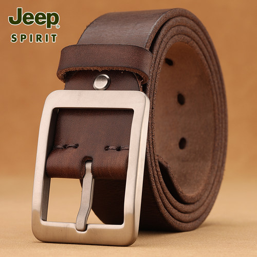 JEEPSPIRIT男牛皮钛休闲皮带