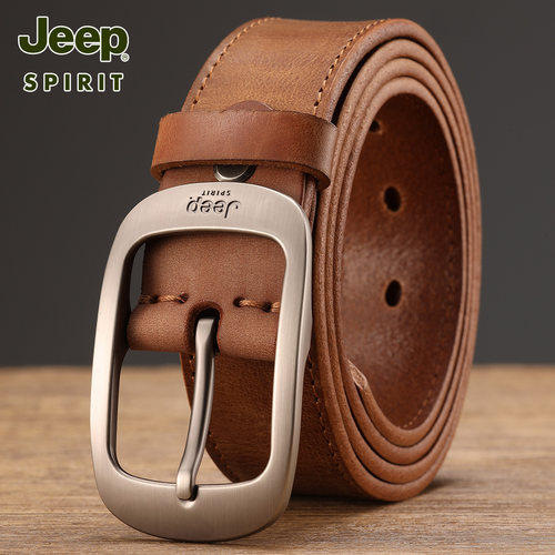 JEEPSPIRIT男牛皮手工复古皮带