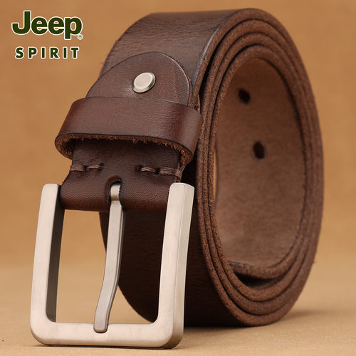 JEEPSPIRIT男牛皮纯钛休闲皮带
