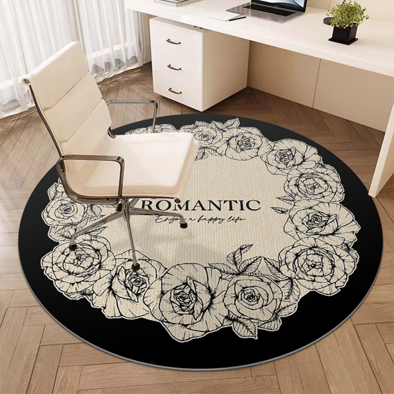 圆形客厅地毯转椅化妆间梳妆台