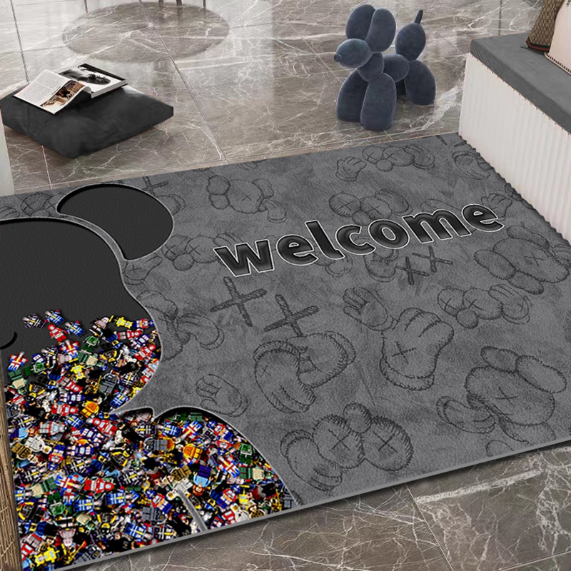 潮牌暴力熊地垫可擦免洗