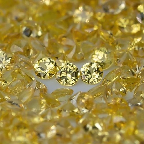 天然黄色蓝宝石小尺寸配石厘石