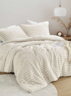 外贸跨境款 Comforter Sets 三件套绳纹纹理寝具被套套装克平方米