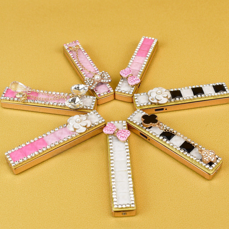 跨境网红打火机超薄女士usb充电防风个性创意礼品无声电子点烟器