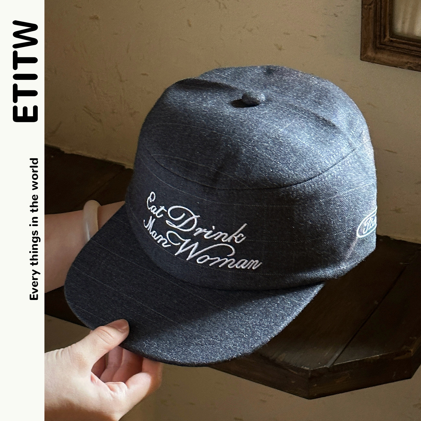 ETITW韩版刺绣宽帽檐棒球字母街头复古百搭大头围简约平顶鸭舌帽,服饰配件/皮带/帽子/围巾,帽子,淘宝优惠券,粉丝福利购,淘宝优惠卷