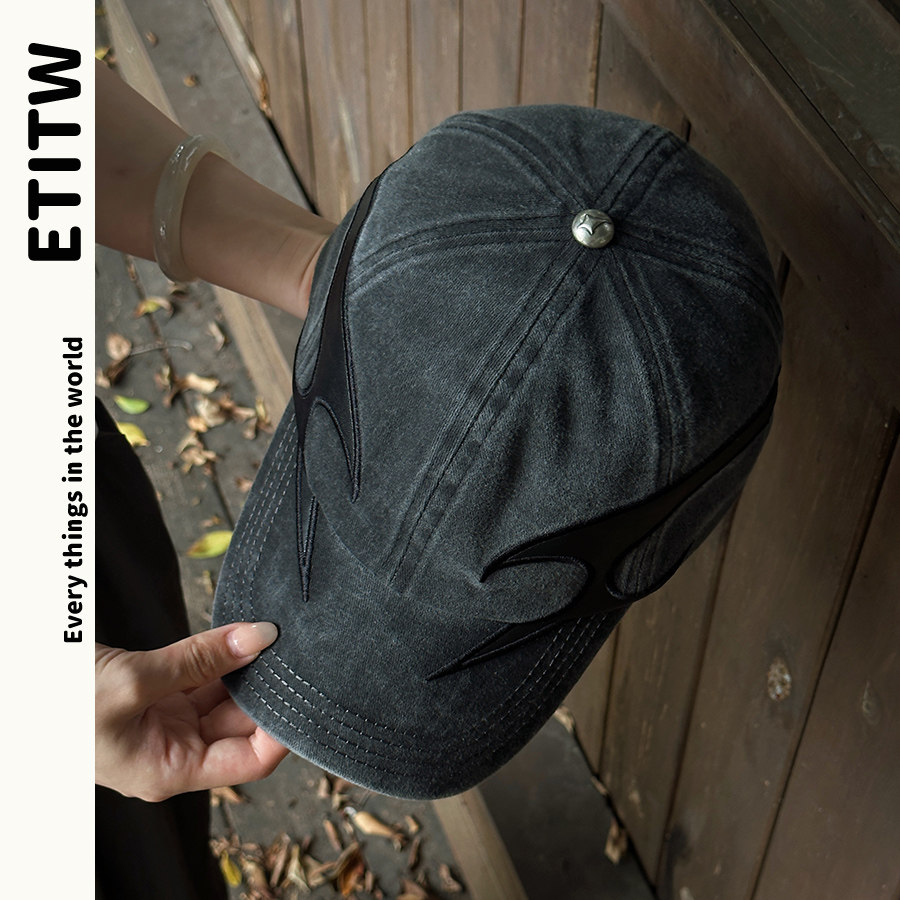ETITW美式复古水洗棒球帽男大头围同款街头做旧宽檐显脸小鸭舌帽,服饰配件/皮带/帽子/围巾,帽子,淘宝优惠券,粉丝福利购,淘宝优惠卷
