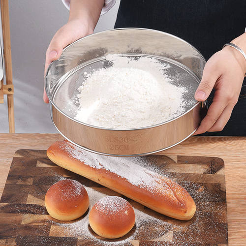 筛子面粉筛子过滤网筛超细不锈钢面粉筛网烘焙手持40目60目网筛子