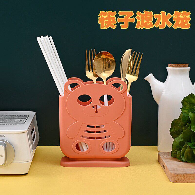 创意餐厅熊猫筷子笼欧式轻奢家用沥水筷子架站立式可放刀具筷子筒